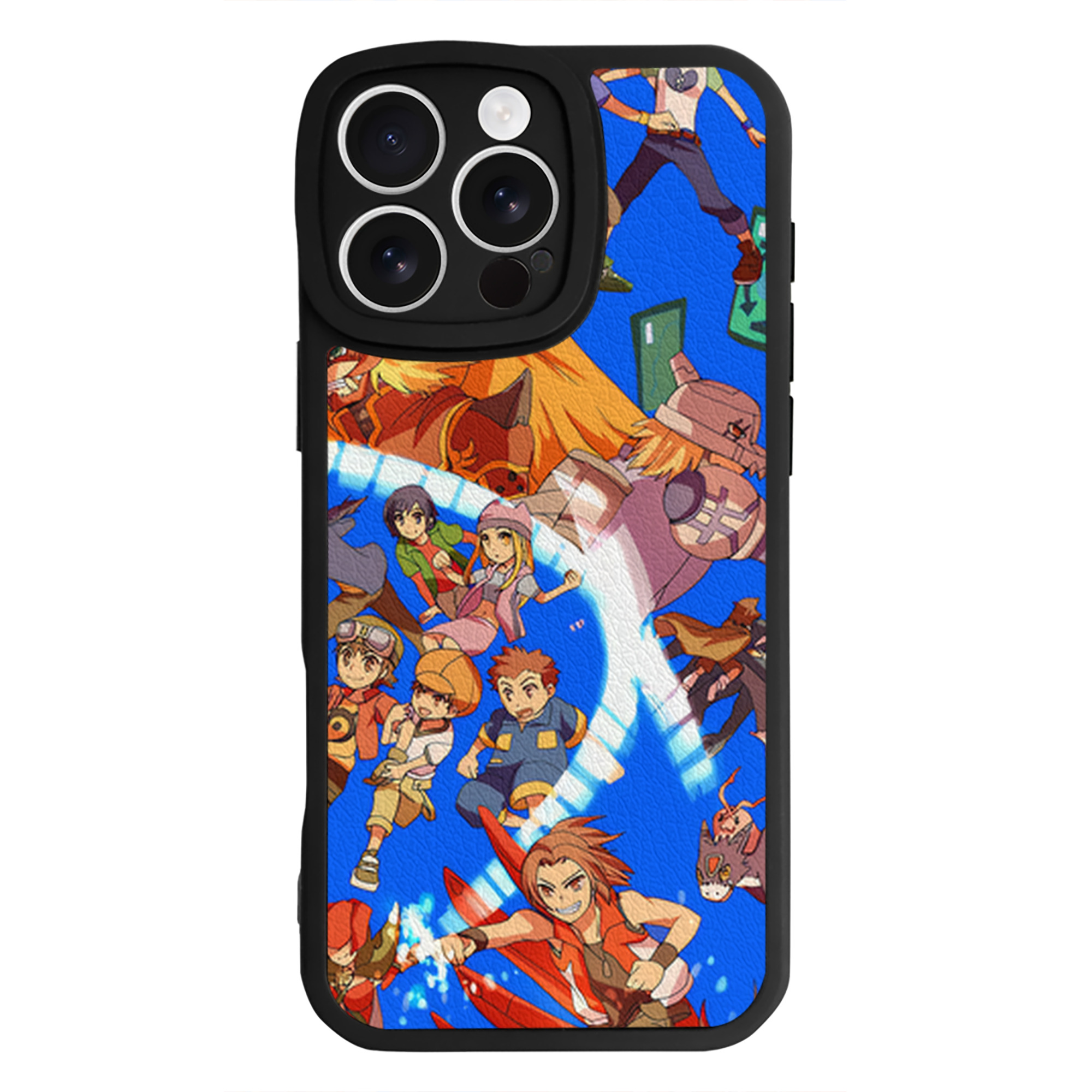 （画像用） Digimon デジタルモンスター/デジモン 【iPhone 16シリーズ対応】シリコンスマホケース（レザー調） 材質：シリコン